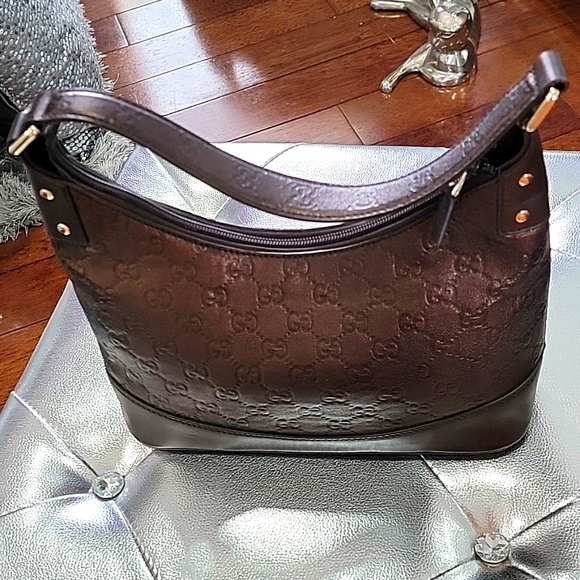 Authentic Gucci leather hobo. Used once. - Picture 2 of 11